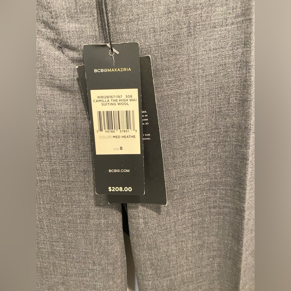 BCBG MAX AZRIA Camilla Pants Trousers 8 Gray Wool NEW NWT $208 - Picture 3 of 5